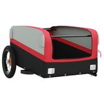 vidaXL Remorque de vélo noir et rouge 30 kg fer
