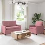 vidaXL Ensemble de Canapés 2 Pièces Rose Velours