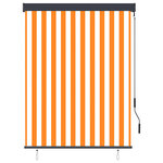 vidaXL Store roulant d'extérieur 120x250 cm Blanc et orange
