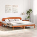 vidaXL Cadre de lit Marron 180 x 200 cm Bois de pin massif