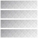 vidaXL Nez de marche Rectangulaire 4 Pièces Argenté 90 x 20 cm Aluminium