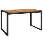 Ensemble de salle à manger de jardin 5 pièces vidaXL en poly rotin noir et acacia