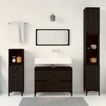 vidaXL Ensemble de mobilier de salle de bain 3 Pièces Chêne noir