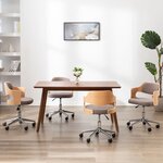 vidaXL Chaises pivotantes à manger lot de 4 taupe bois courbé et tissu