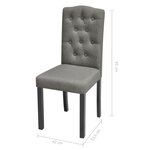 vidaXL Chaises à manger lot de 2 gris tissu