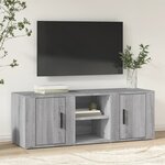vidaXL Meuble TV Sonoma gris 100x31 5x35 cm Bois d'ingénierie