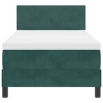 Lit Box Spring vidaXL avec Matelas Vert Foncé 100x200 cm en Velours