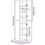vidaXL Haut de buffet en chêne 40x42.5x185 cm en bois d'ingénierie