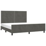 vidaXL Cadre de lit sans matelas gris foncé velours