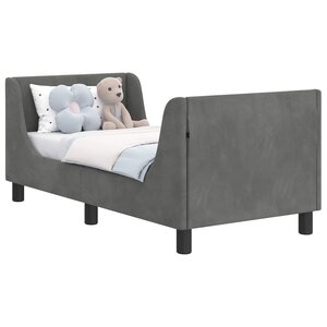 vidaXL Cadre de lit pour tout-petit avec tête de lit Gris foncé