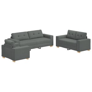 vidaXL Ensemble de Canapés avec coussin avec oreiller Gris tissu