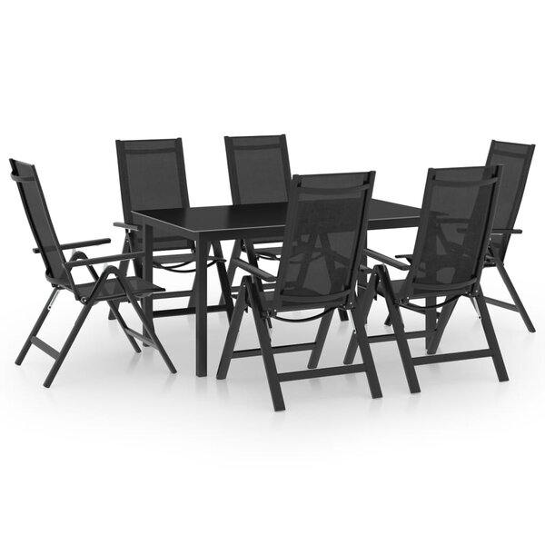 vidaXL Ensemble à manger de jardin 7 Pièces aluminium anthracite