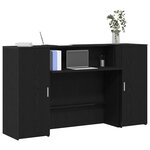 vidaXL Bureau de réception chêne noir 180x50x103 5cm bois d'ingénierie