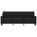 vidaXL Canapé à 3 places Noir 180 cm Velours