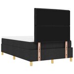 vidaXL Lit à ressorts avec matelas Noir 120 x 190 cm tissu