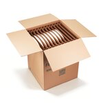 Kit Déménagement Vaisselle - 2 Cartons 114L Renforcés + Séparateurs - 75 Verres et 24 Assiettes - Protection Anti-Casse Déménagement