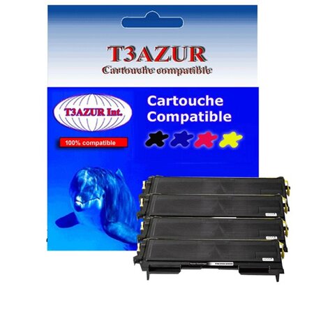 4 Toners compatibles avec Brother TN2000, TN2005 pour Brother MFC7420, MFC7820 - 2 500 pages - T3AZUR