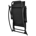 vidaXL Chaise à bascule de jardin Acier et textilène Noir