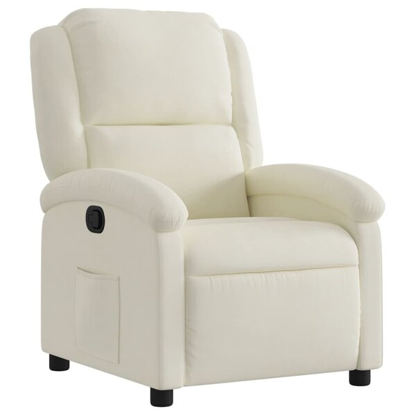 vidaXL Fauteuil inclinable Crème Velours