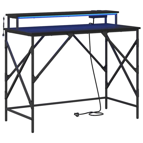 vidaXL Bureau Chêne noir 100 x 50 x 86 5 cm Bois d'ingénierie