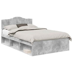 vidaXL Cadre de lit Béton 120 x 200 cm Bois de pin massif