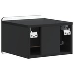 vidaXL Cabinet de chevet mural 2 Pièces Noir 33 x 34 5 x 24 cm