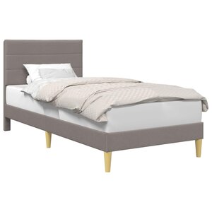 vidaXL Cadre de lit avec tête de lit Taupe 90 x 200 cm Tissu
