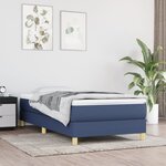 vidaXL Sommier à lattes de lit avec matelas Bleu 100x200 cm Tissu