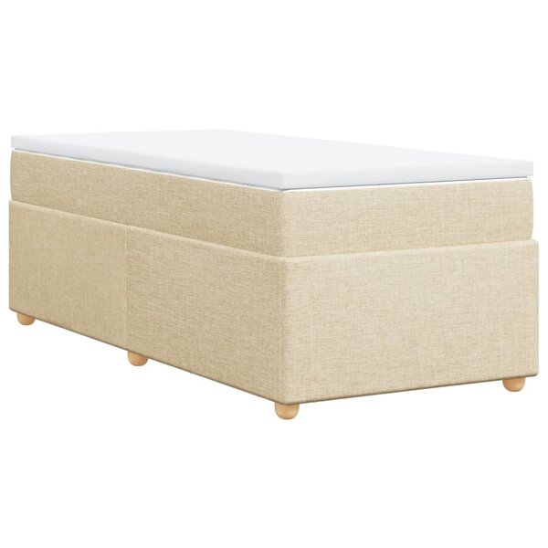 vidaXL Sommier à lattes de lit avec matelas Crème 80x200 cm Tissu