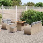 vidaXL Ensemble de canapé de jardin 8 Pièces Beige polyrotin