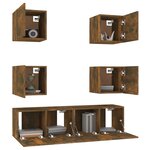 vidaXL Ensemble de meubles TV 6 Pièces Chêne fumé Bois d'ingénierie