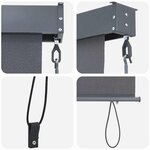 vidaXL Store enrouleur Rayé Anthracite 200 x 250 cm Tissu et Aluminium