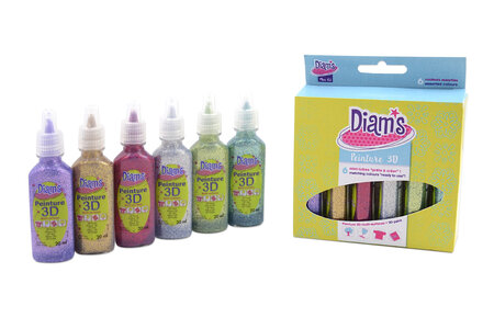 Peinture mini Diam's 3D Total Star : couleurs pailletées