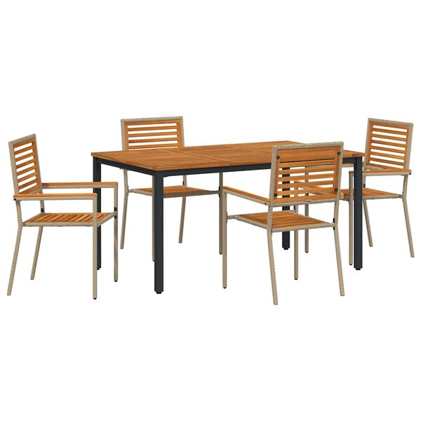 vidaXL Ensemble de salle à manger pour jardin 4 Pièces Beige