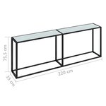 vidaXL Table console Marbre blanc 220x35x75 5 cm Verre trempé