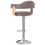 vidaXL Tabourets de bar lot de 2 taupe bois courbé et tissu