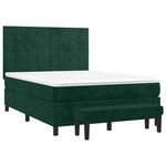 vidaXL Sommier à lattes de lit et matelas Vert foncé 140x190cm Velours