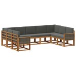 vidaXL Ensemble de canapés d'extérieur 9 pc Naturel et Anthracite