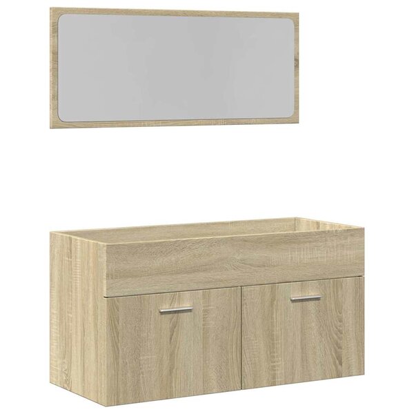 vidaXL Ensemble de meubles de salle de bain 2 Pièces chêne sonoma