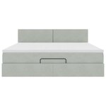 VidaXL Cadre de lit ottoman avec matelas gris clair 180x200 cm velours