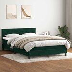 vidaXL Sommier à lattes de lit et matelas vert foncé 140x210cm velours
