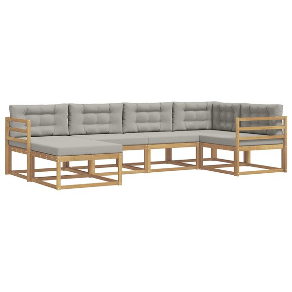 vidaXL Ensemble de canapés d'extérieur 5 Pièces Blanc et gris clair