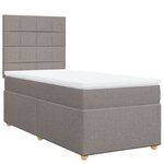 vidaXL Sommier à lattes de lit avec matelas Taupe 90x200 cm Tissu