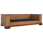 vidaXL Ensemble de canapés 2 Pièces avec coussins Marron Rotin naturel