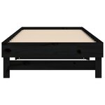 vidaXL Lit coulissant sans matelas noir 2x(100x200) cm
