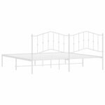 vidaXL Cadre de lit métal avec tête de lit blanc 200x200 cm