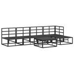 vidaXL Ensemble de canapé de jardin 6 Pièces Noir 70 x 70 x 32 cm