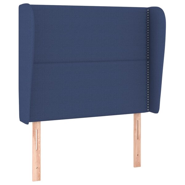 vidaXL Tête de lit avec oreilles Bleu 103x23x118/128 cm Tissu