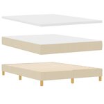 Lit à ressorts vidaXL avec matelas Crème 160x200 cm en tissu