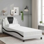 vidaXL Cadre de lit Viana sans matelas blanc et noir 80x200 cm similicuir